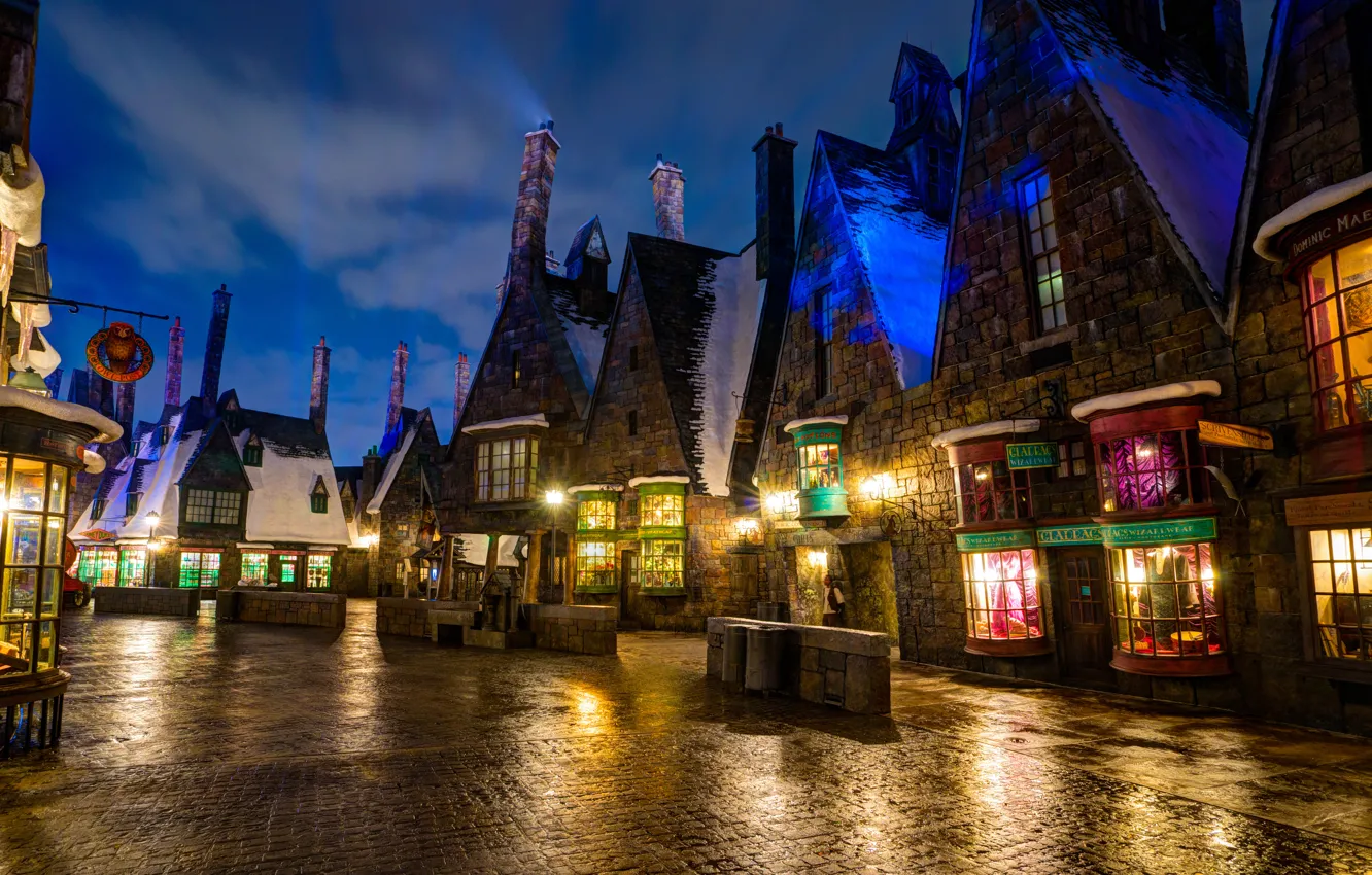 Photo wallpaper lights, home, the evening, World of Harry Potter, Wizarding