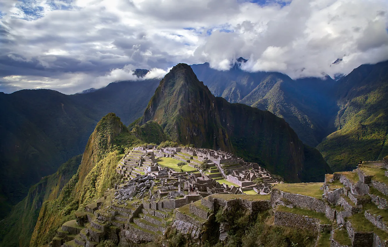 Wallpaper the sky clouds mountains the city the ruins ruins Peru Wallpaper the sky clouds mountains the city the ruins ruins Peru