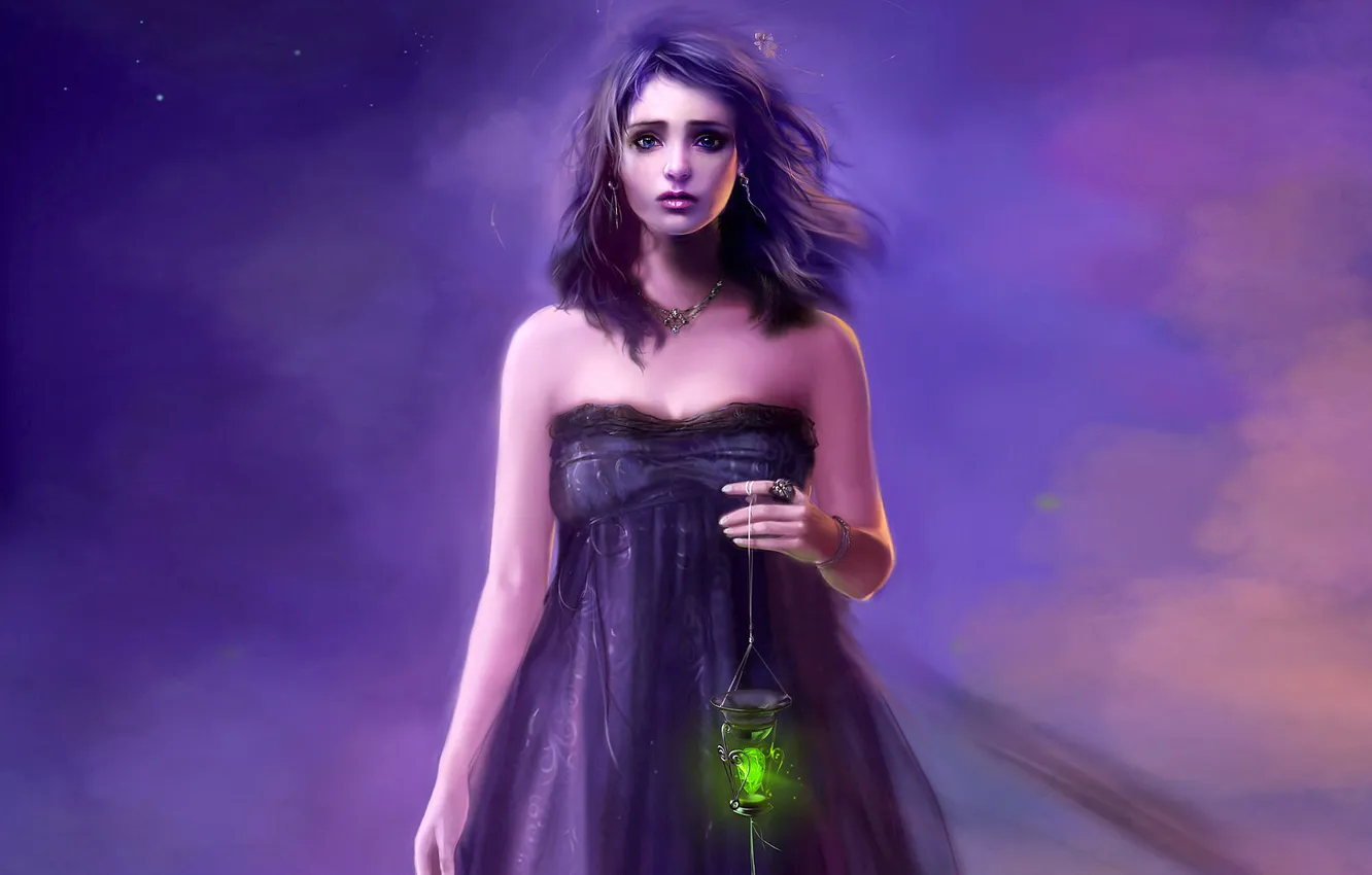 Photo wallpaper girl, night, sadness, goddess, Hecate, xiao bing