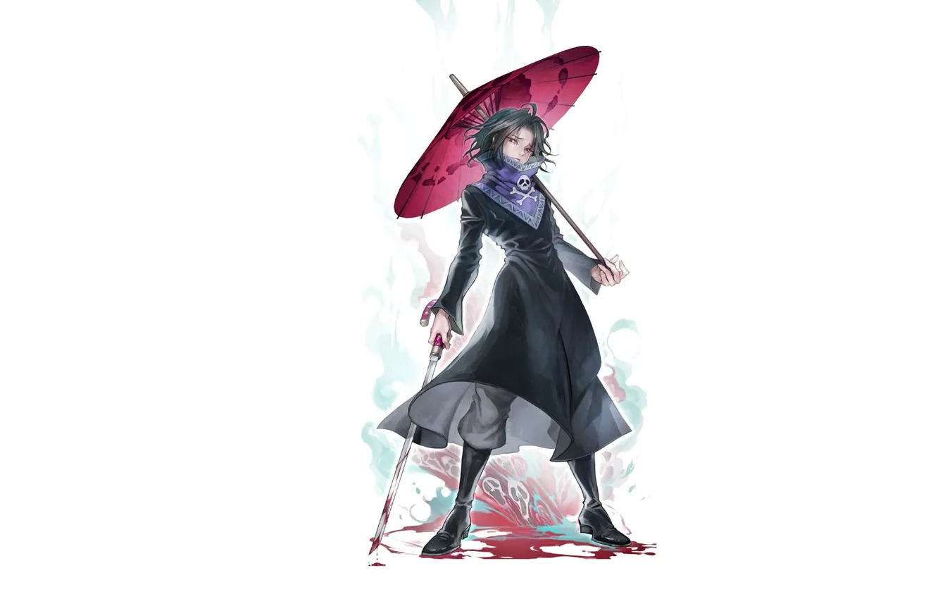 Photo wallpaper umbrella, anime, art, guy, cloak, Hunter x Hunter, hunter x hunter, Feitan