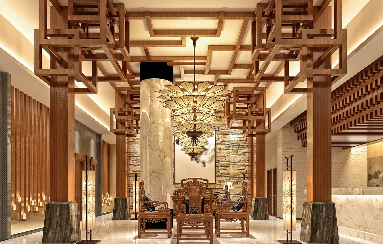 Photo wallpaper design, style, furniture, interior, design, style, the hotel, hotel
