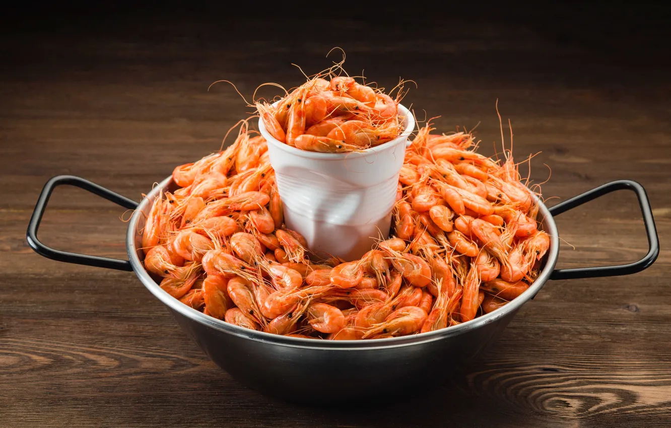 Photo wallpaper Cup, shrimp, Crustaceans