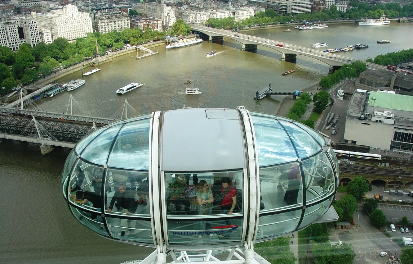 Photo wallpaper Thames, London, View from London Eye, Oka