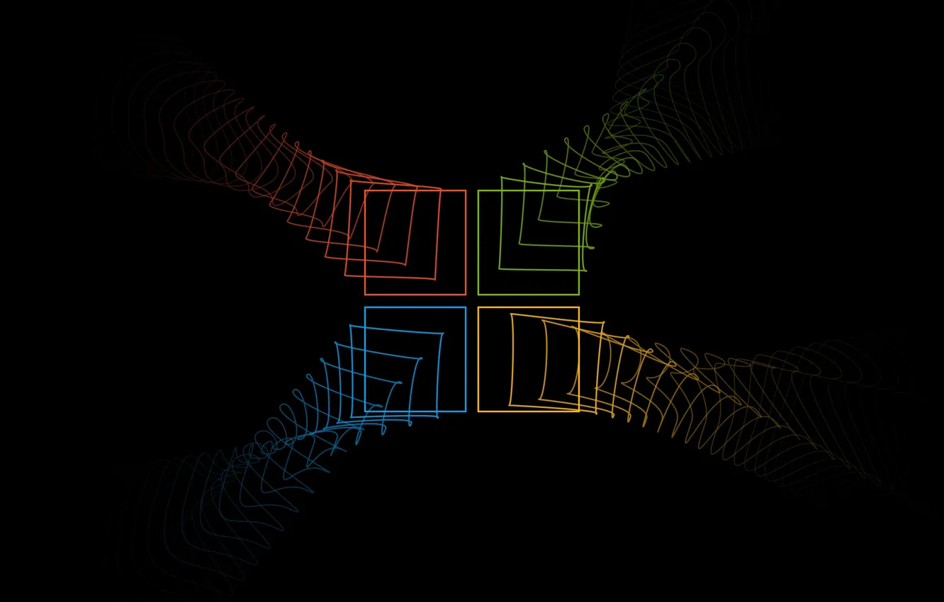 Photo wallpaper abstract, Microsoft, logo, lines