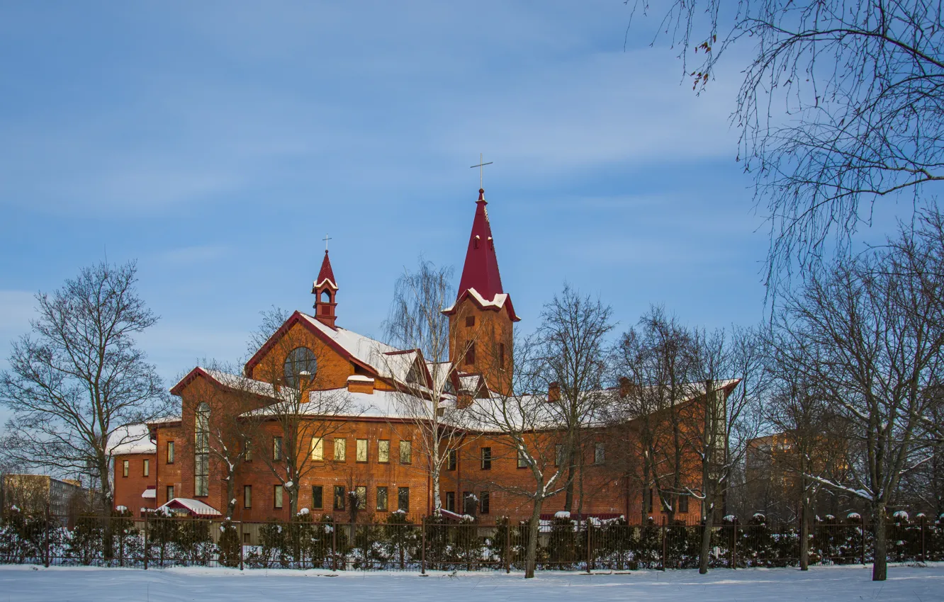 Photo wallpaper winter, the city, architecture, the Church