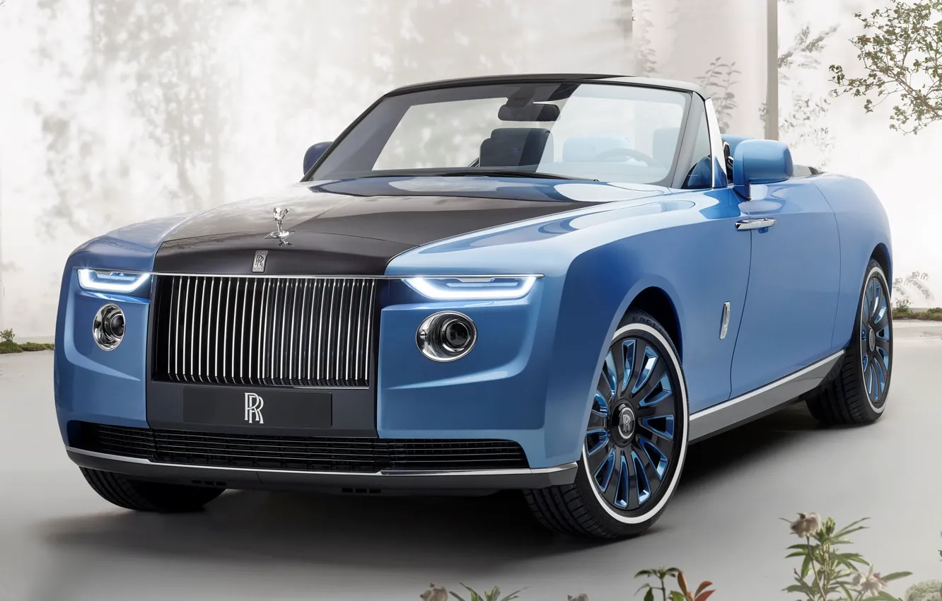 Photo wallpaper design, speed, Rolls-Royce, convertible, V12, Suite, 2021, Boat Tail