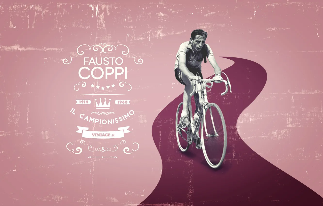 Photo wallpaper Italian, road, Angelo Fausto Coppi, Fausto Coppi, cyclist