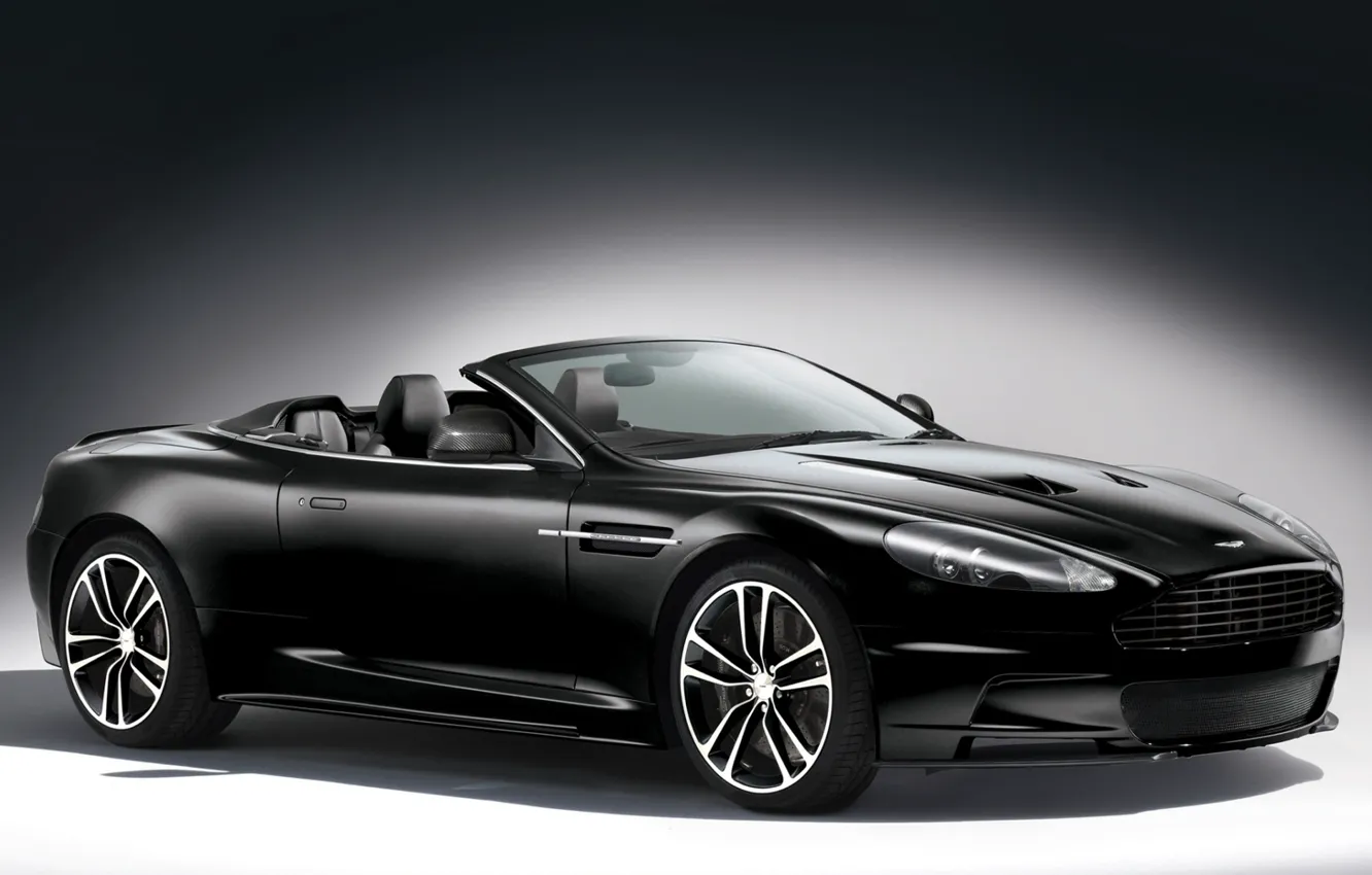 Photo wallpaper background, black, Aston Martin, supercar, convertible, aston martin, dbs, the front
