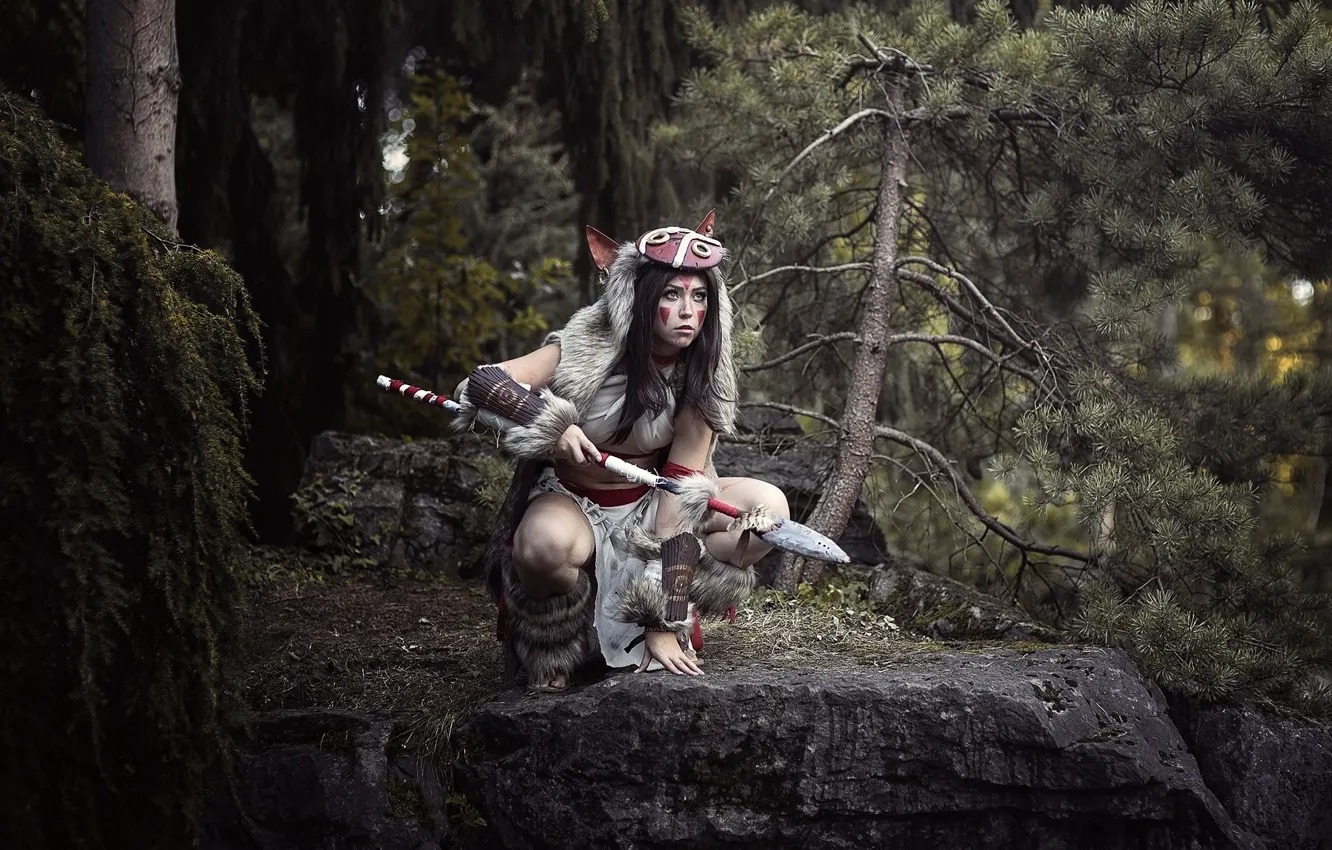 Photo wallpaper girl, style, warrior