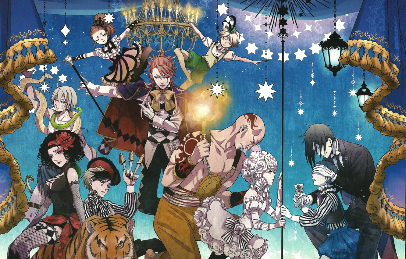 Photo wallpaper circus, artist, kuroshitsuji, Dark Butler, Book of circus