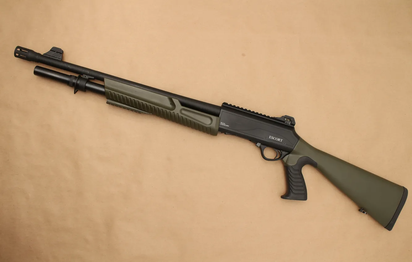 Photo wallpaper weapons, background, shotgun