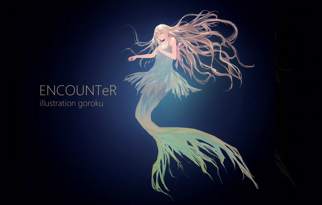 Photo wallpaper girl, mermaid, anime, art, under water, goroku