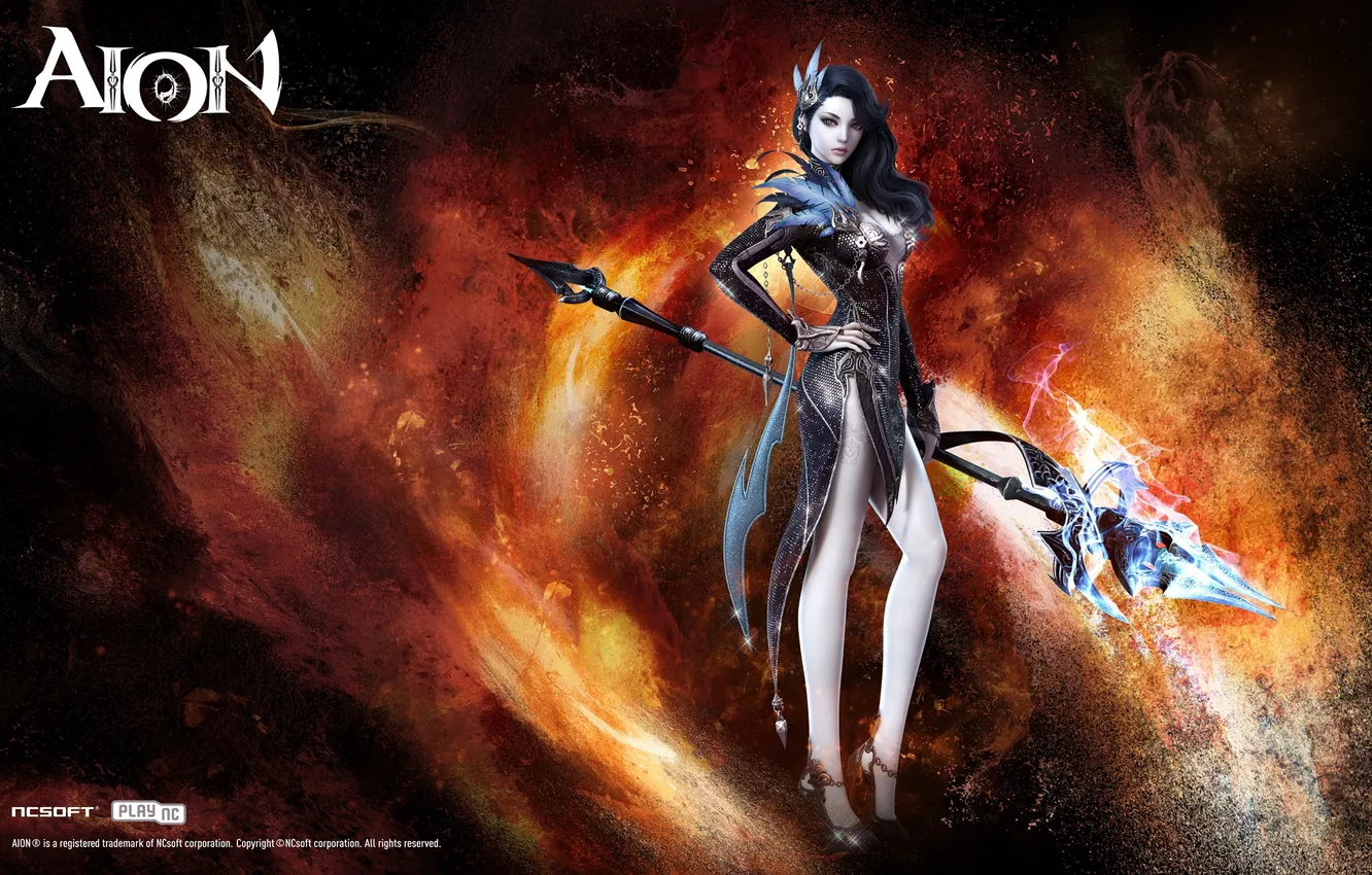 Photo wallpaper girl, staff, ncsoft, Aion 4.0v, сhanter