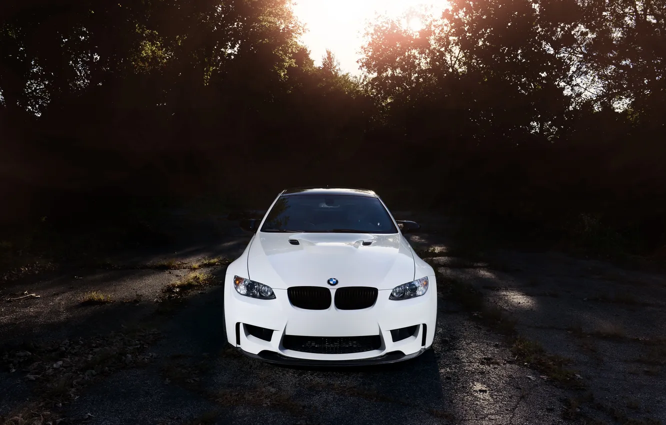 Photo wallpaper white, BMW, BMW, white, the front, e92, kit