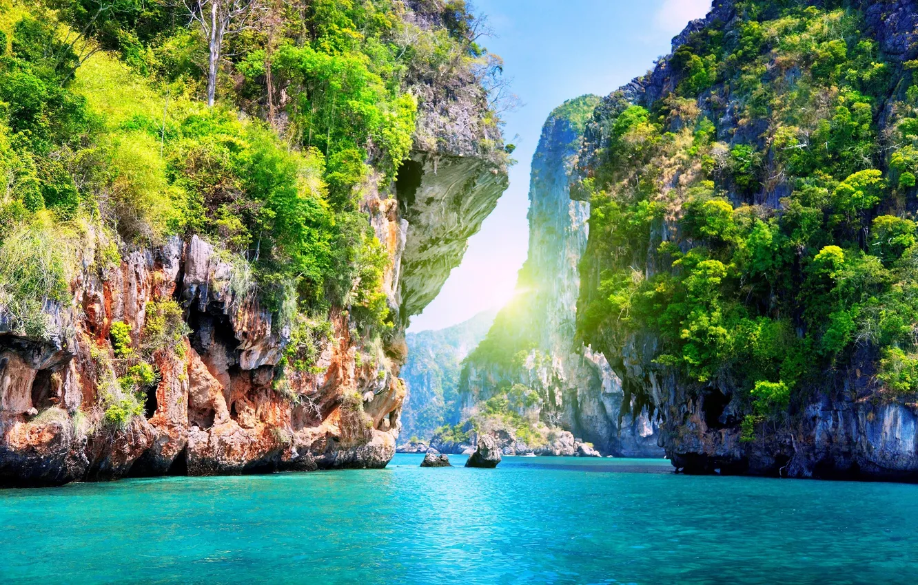 Photo wallpaper summer, blue, lake, beautifully