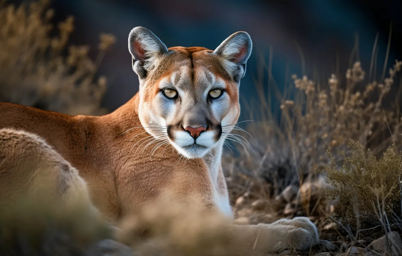 Photo wallpaper portrait, lies, Puma, digital art, AI art, The Art of Artificial Intelligence, neural network