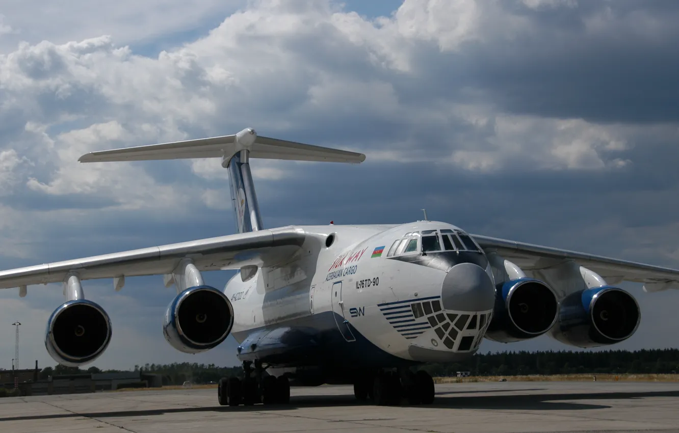 Photo wallpaper The sky, Clouds, Photo, Aviation, The plane, The Il-76, Military Transport