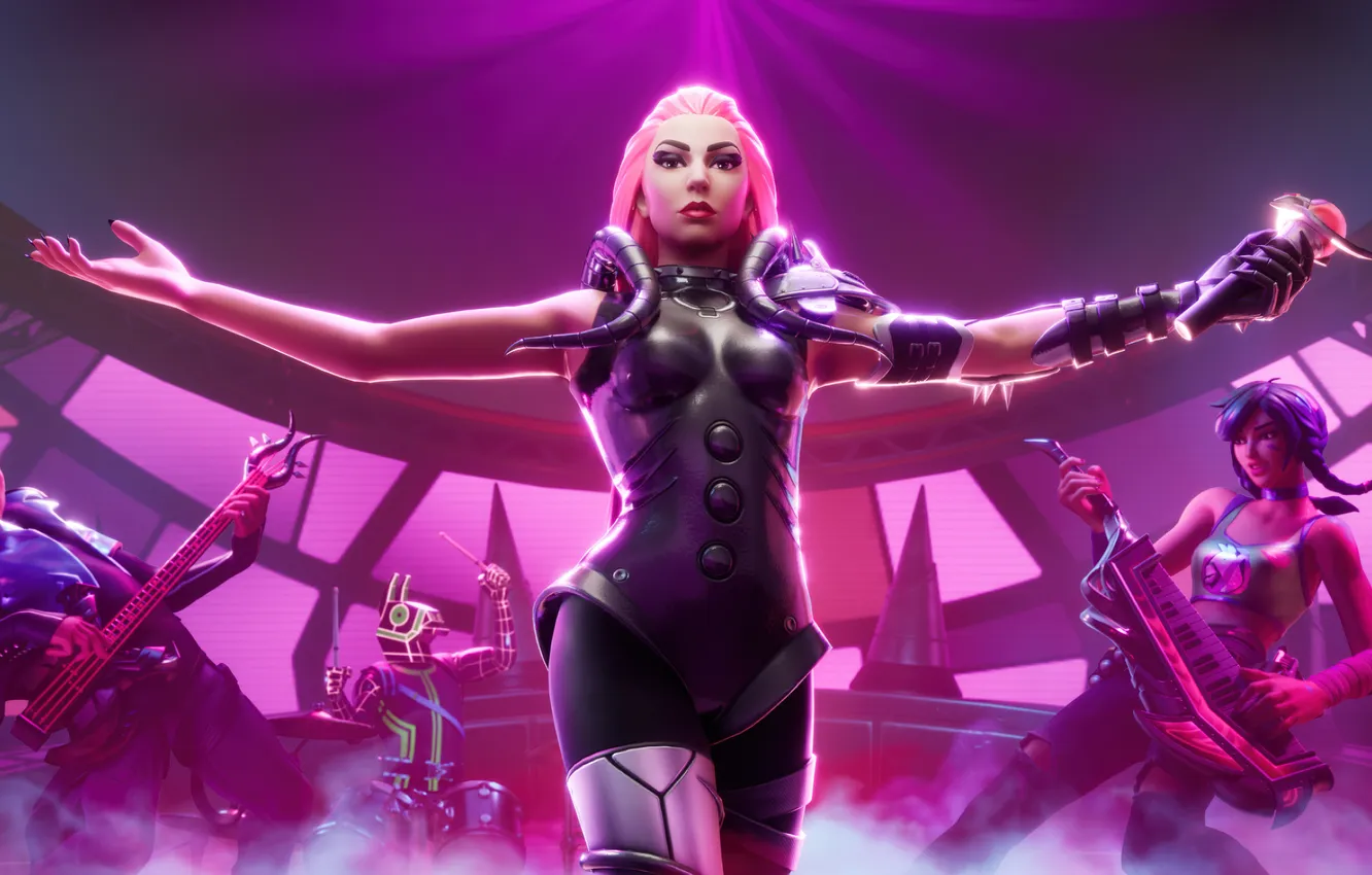 Photo wallpaper Pink, Games, Lady Gaga, Fortnite