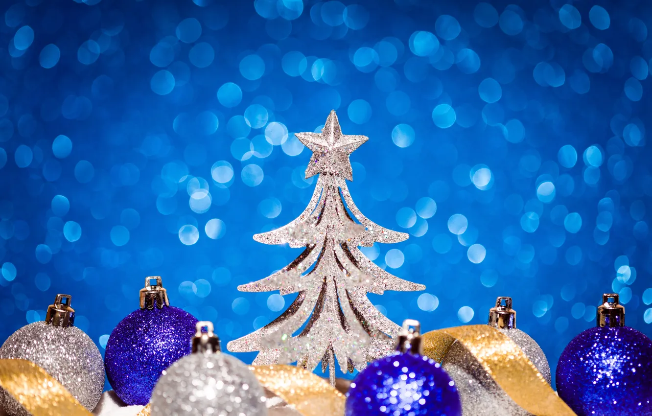 Photo wallpaper stars, holiday, toy, tree, new year, New Year