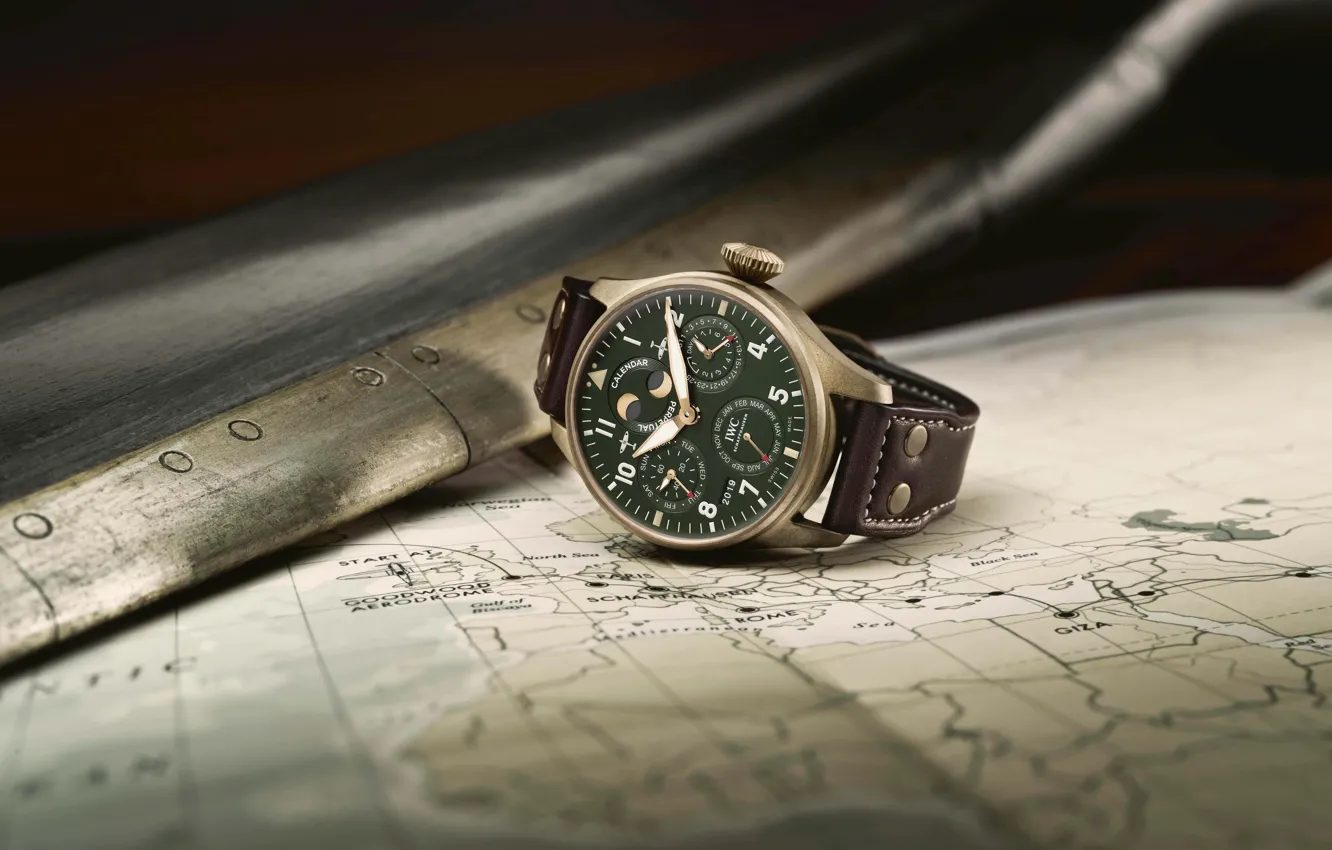 Photo wallpaper IWC, Swiss Luxury Watches, Swiss wrist watches luxury, bronze case, analog watch, International Watch Company, …