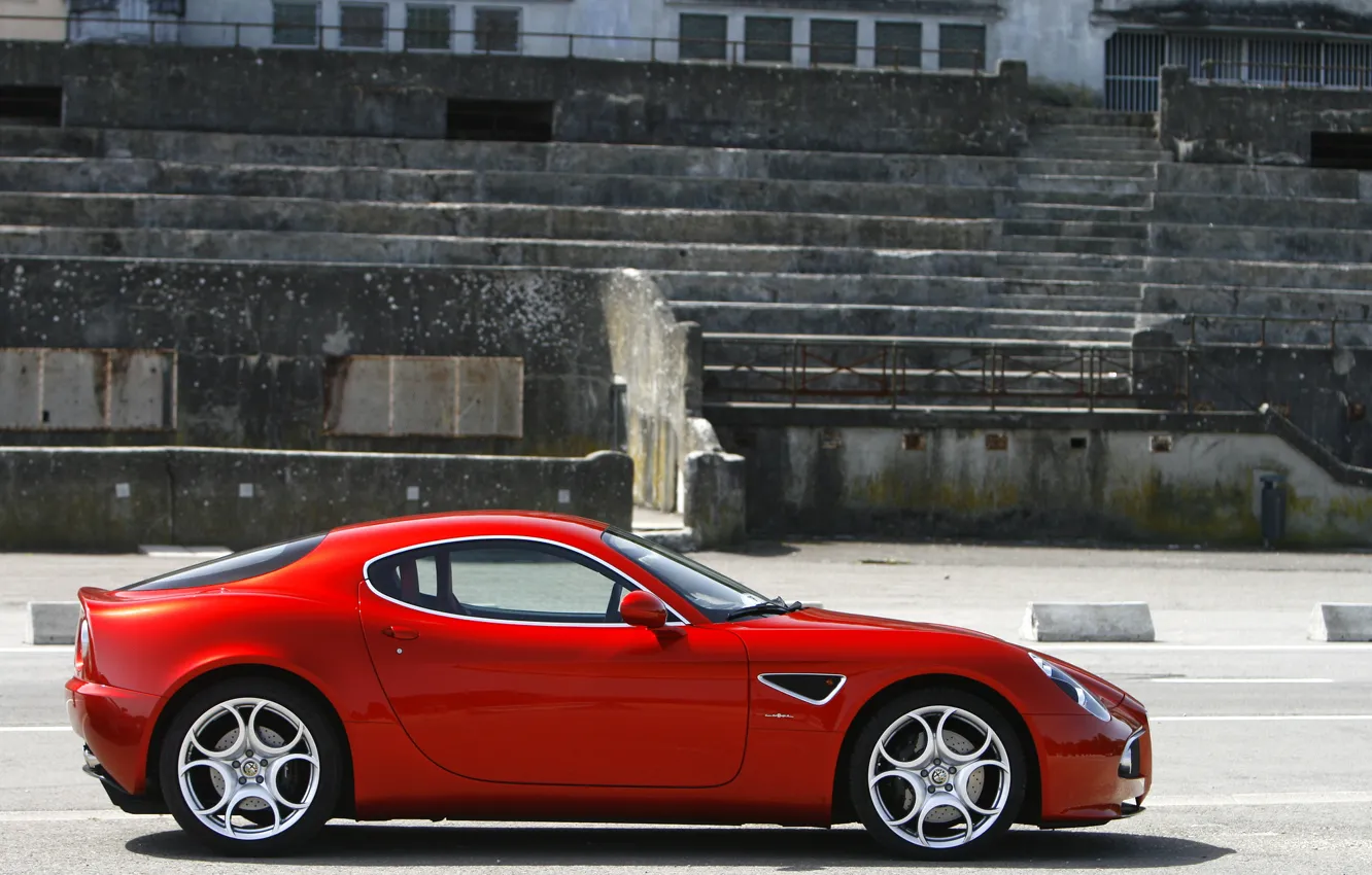 Photo wallpaper red, Alfa Romeo, red, Alfa Romeo