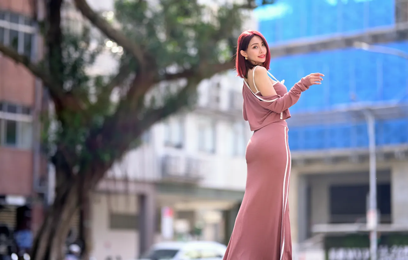 Photo wallpaper pose, Mike, Asian, skirt