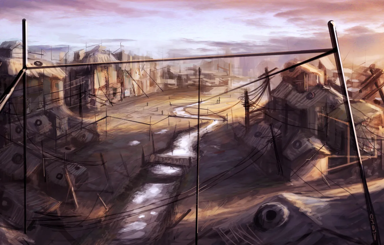 Photo wallpaper people, home, art, town, settlement, by cloudminedesign, slums