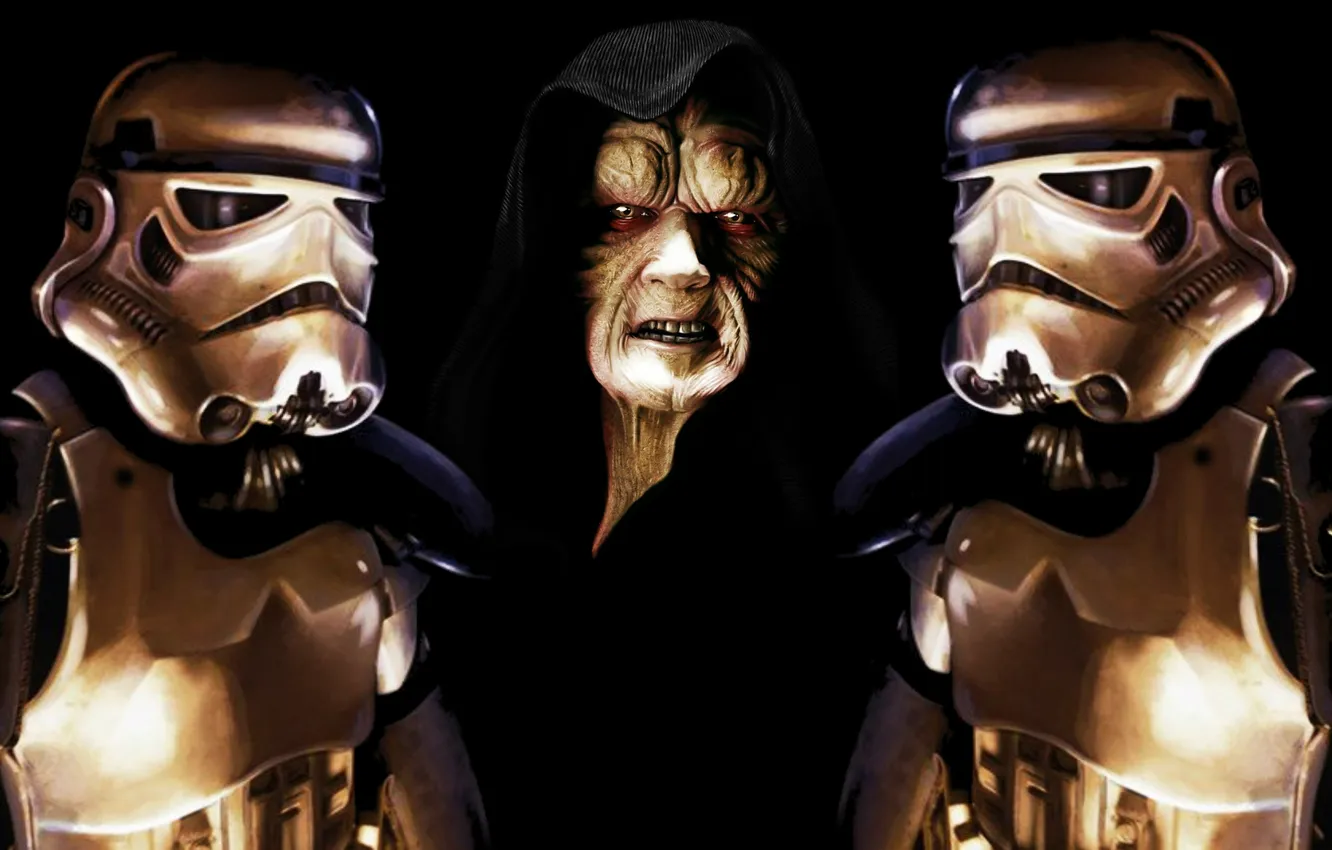 Photo wallpaper Star Wars, Stormtrooper, Darth Sidious