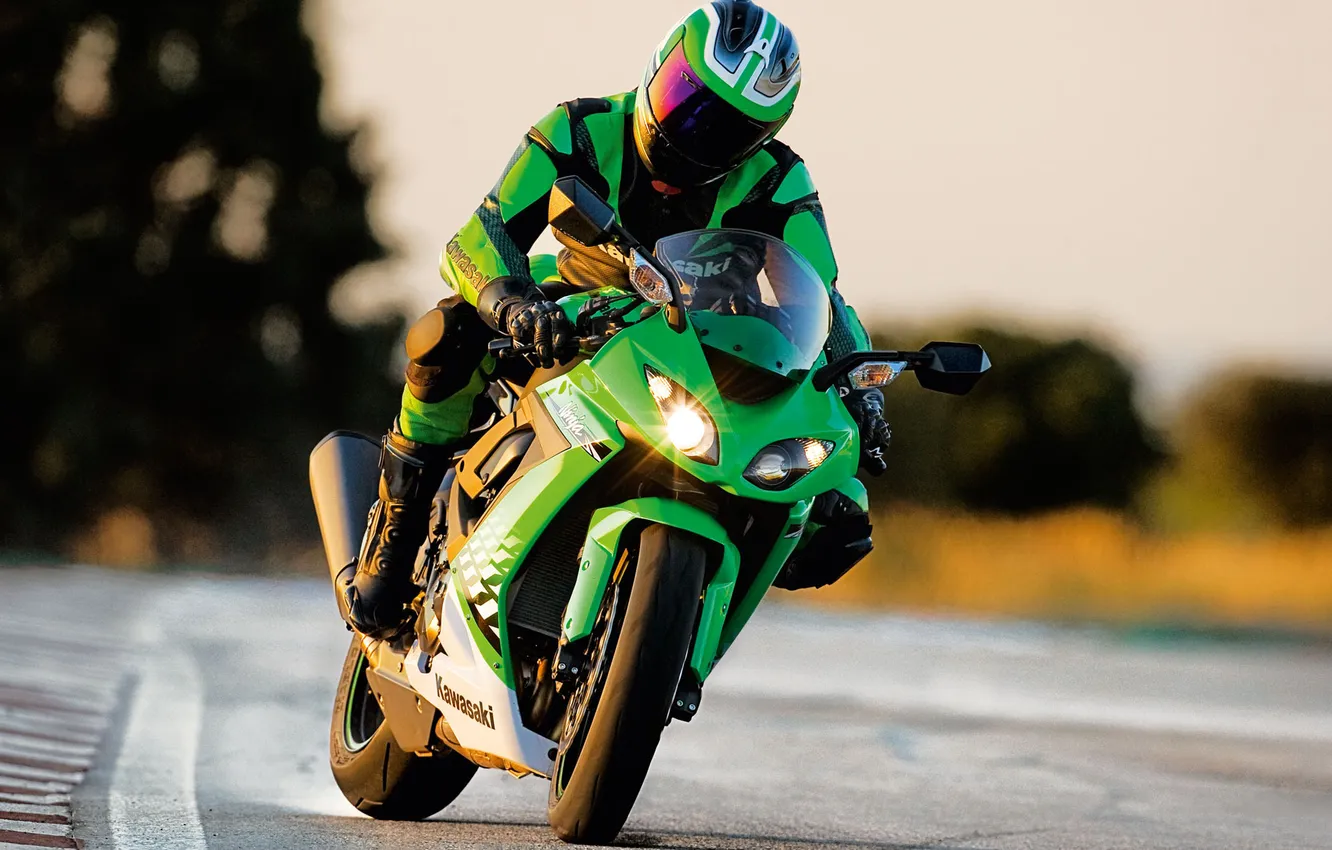 Photo wallpaper Kawasaki, moto, 1920x1200, Ninja ZX-10R