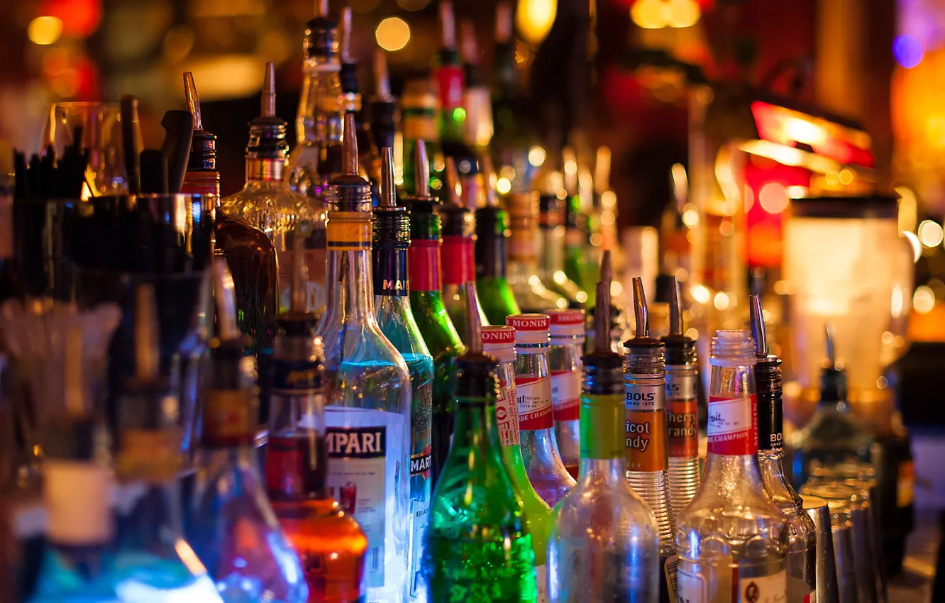 Photo wallpaper bar, alcohol, drinks