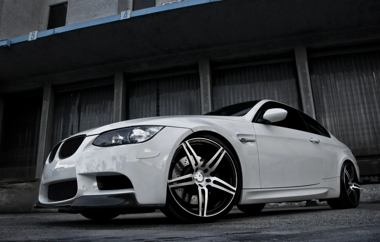 Photo wallpaper white, bmw, BMW, white, wheels, boxes, e92