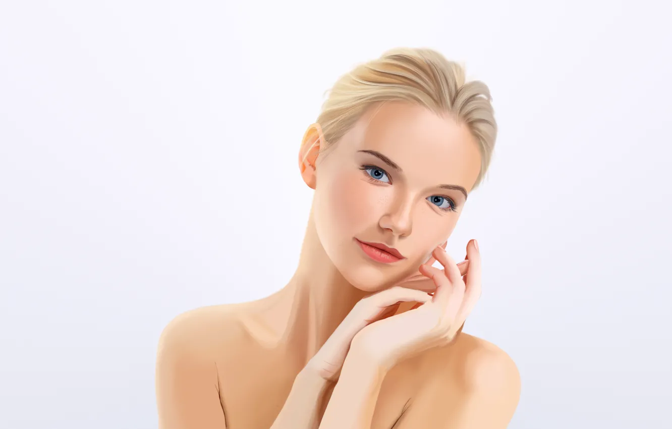 Photo wallpaper girl, portrait, art, blonde