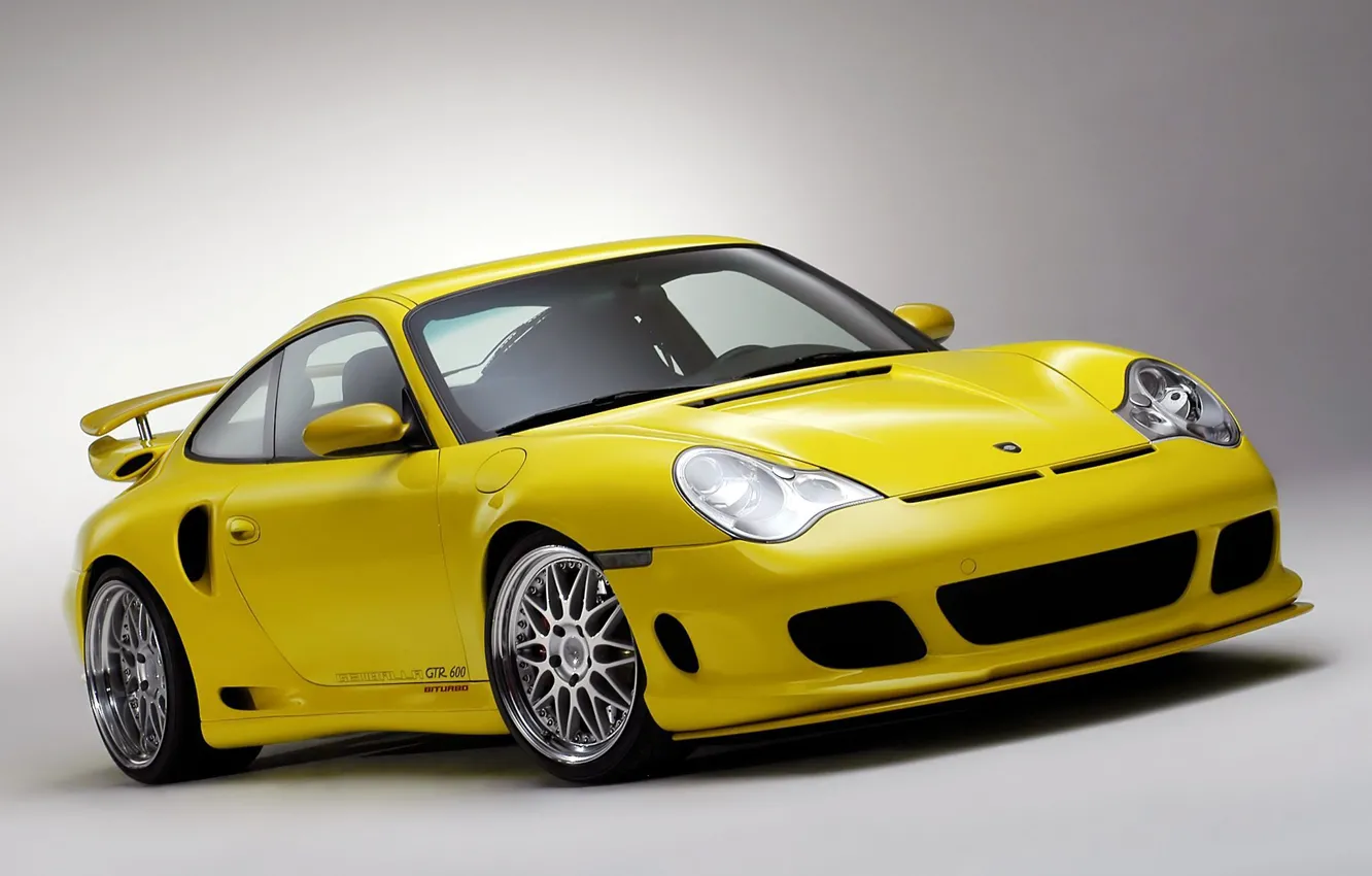 Photo wallpaper machine, yellow, Porsche 911