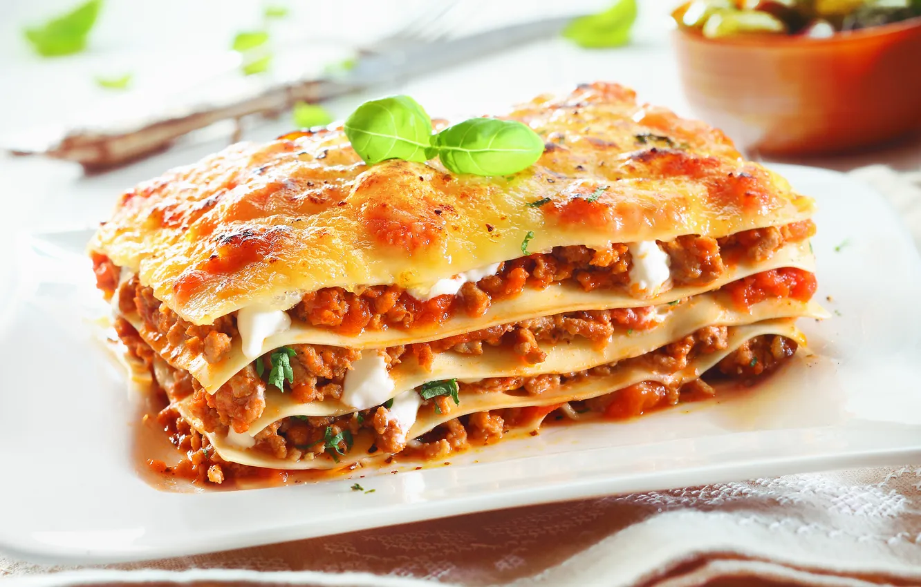 Photo wallpaper Italy, food, meat, meal, tasty, pasta, healty, Lasagna