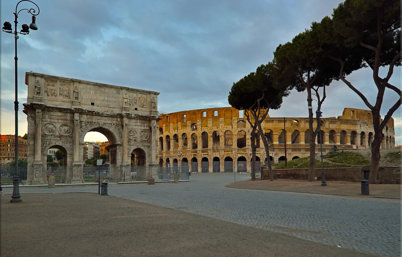 Photo wallpaper Rome, Colosseum, Italy, The Triumphal Arch of Constantine