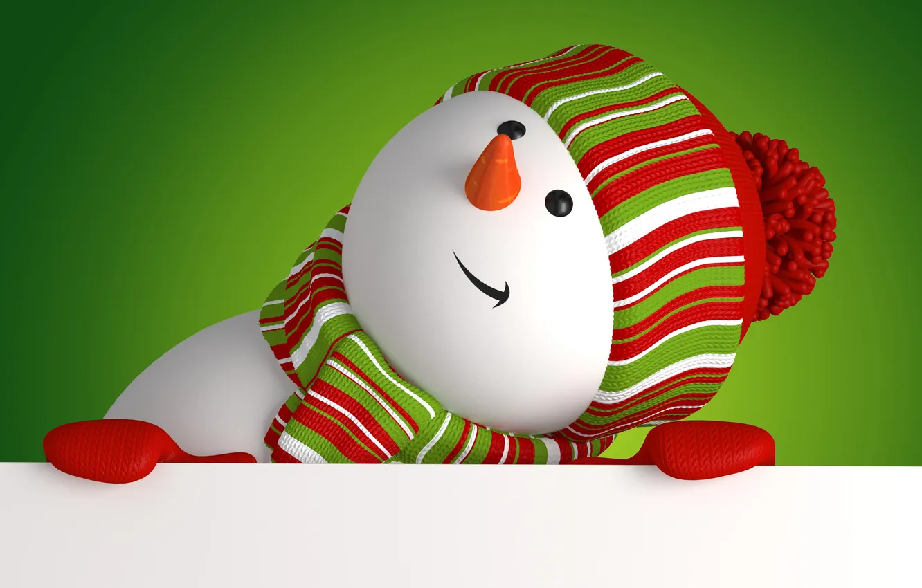 Photo wallpaper new year, snowman, Christmas, New Year, cute, snowman, banner