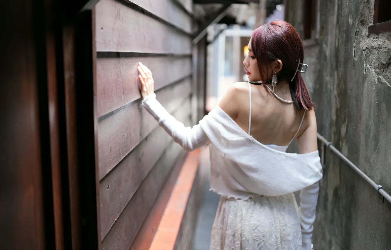 Photo wallpaper girl, background, Asian