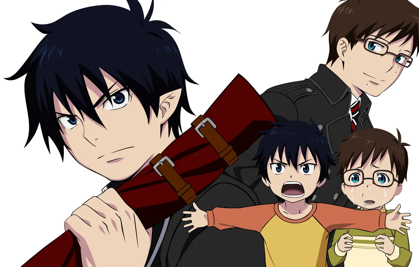 Photo wallpaper background, guys, brothers, boys, Ao no Exorcist, Rin, Yukio, blue exorcist