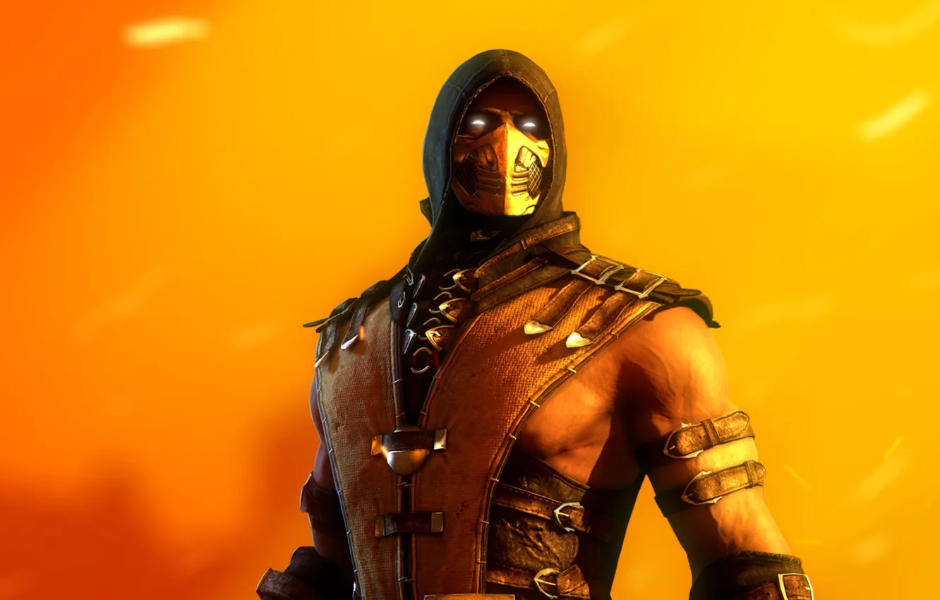 Photo wallpaper fighter, scorpion, ninja, hell, mortal kombat x