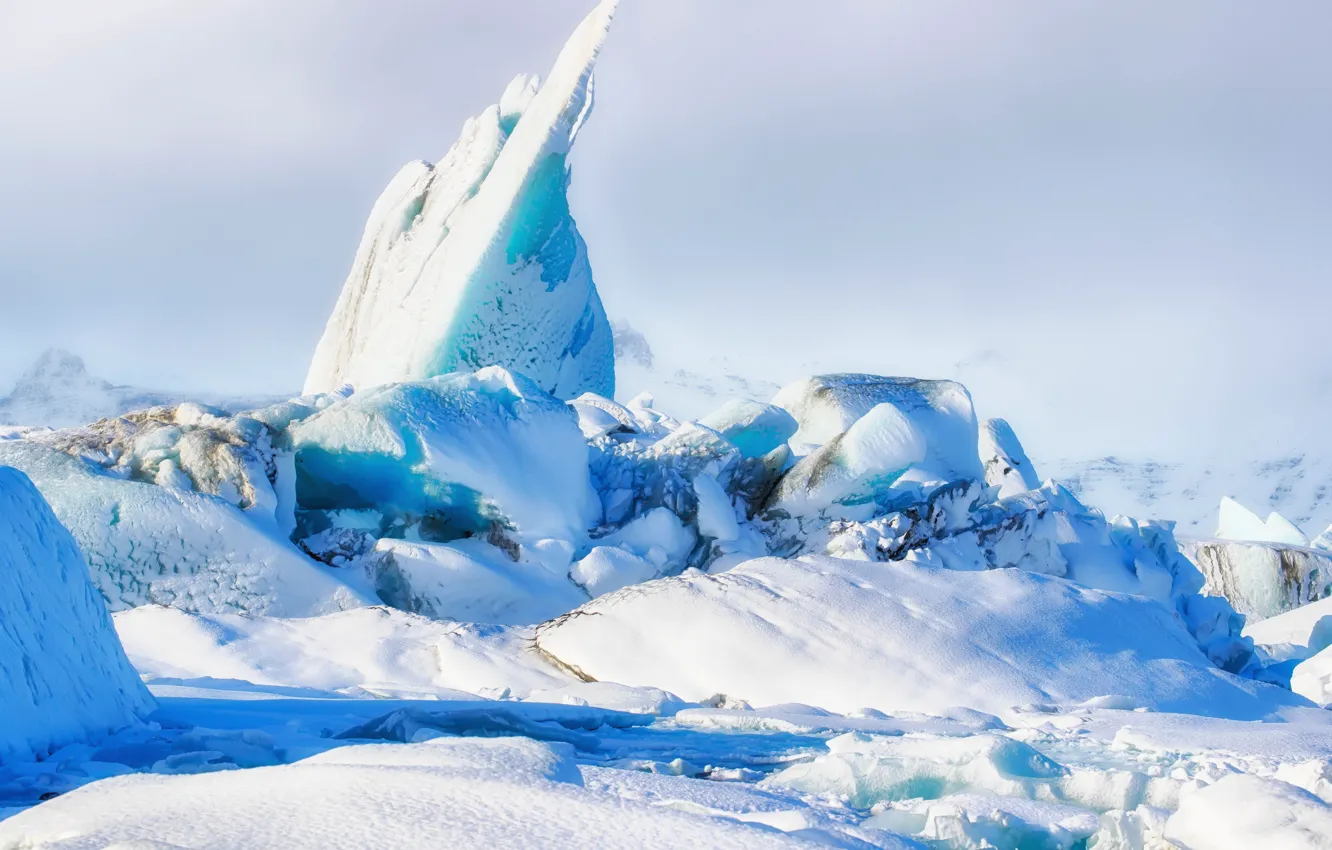 Photo wallpaper snow, ice, Iceland