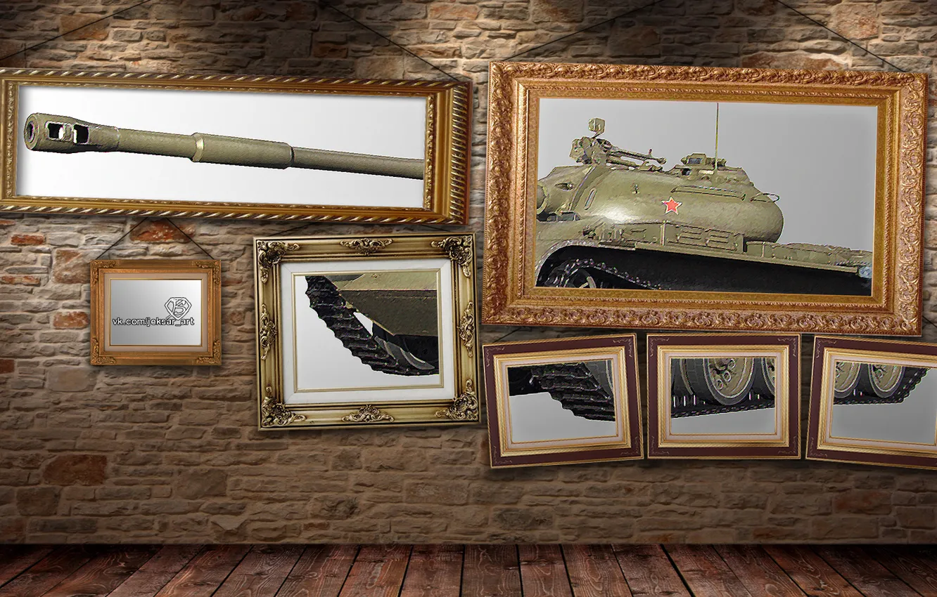 Photo wallpaper Wall, Pictures, Creative, T-54, WoT, World of Tanks