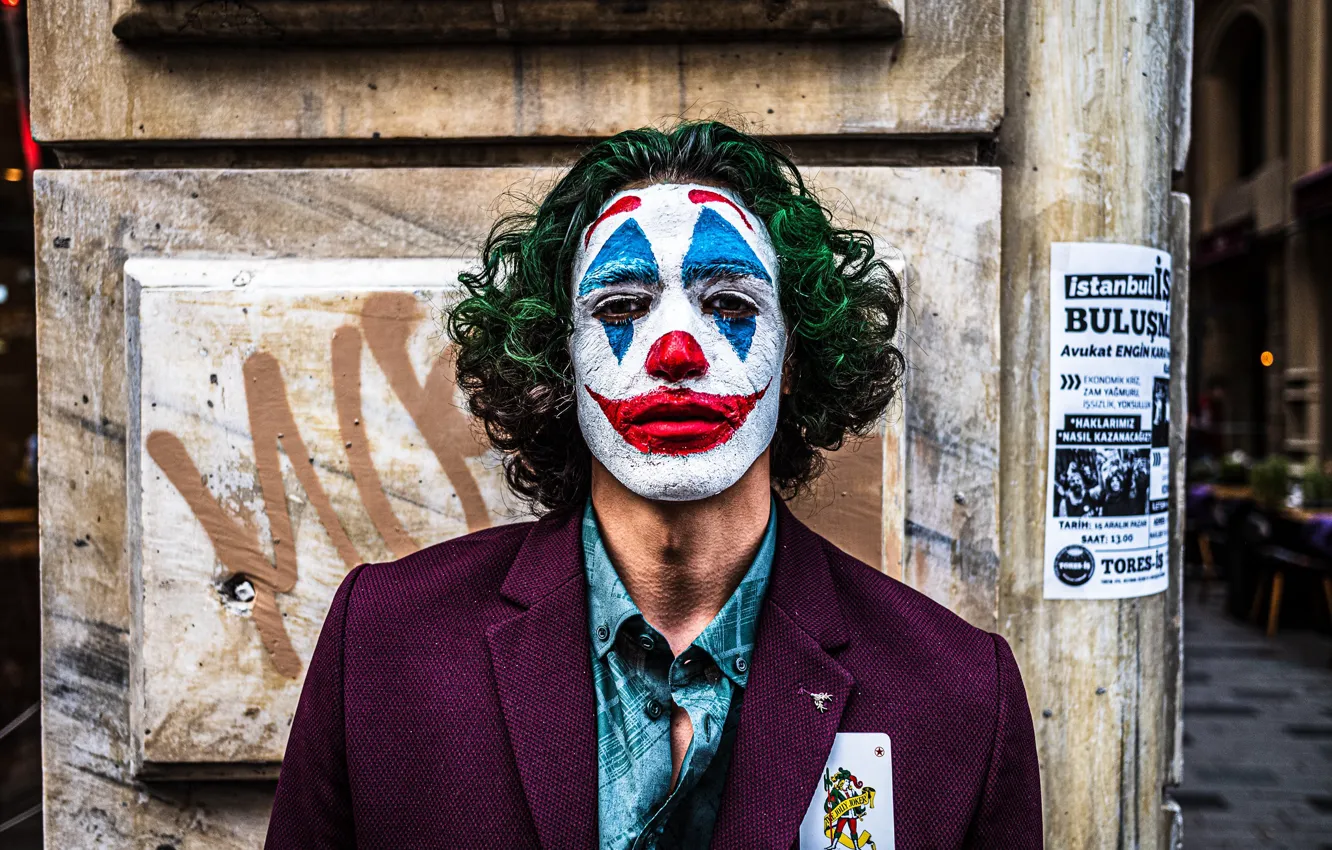 Photo wallpaper Joker, clown, male, character, jester