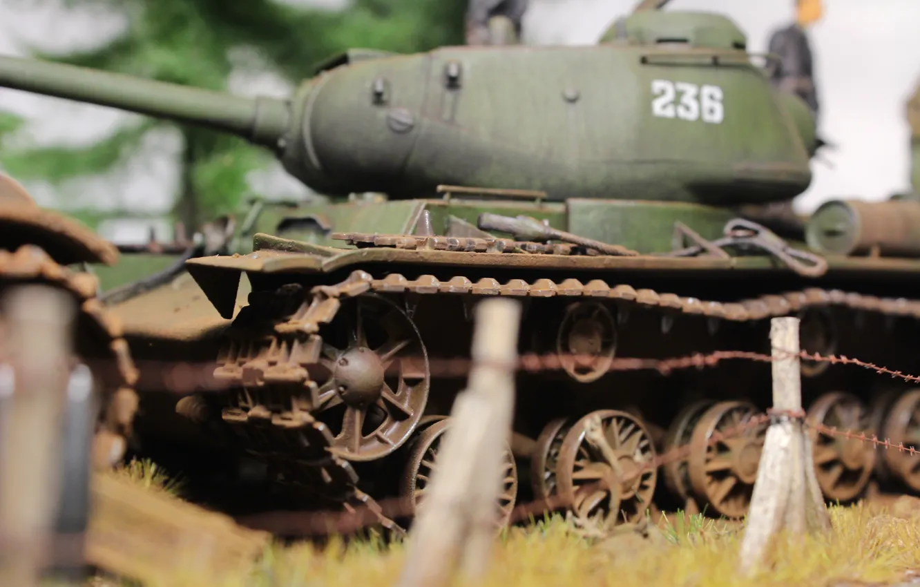 Photo wallpaper toy, Soviet, model, heavy tank, KV-122