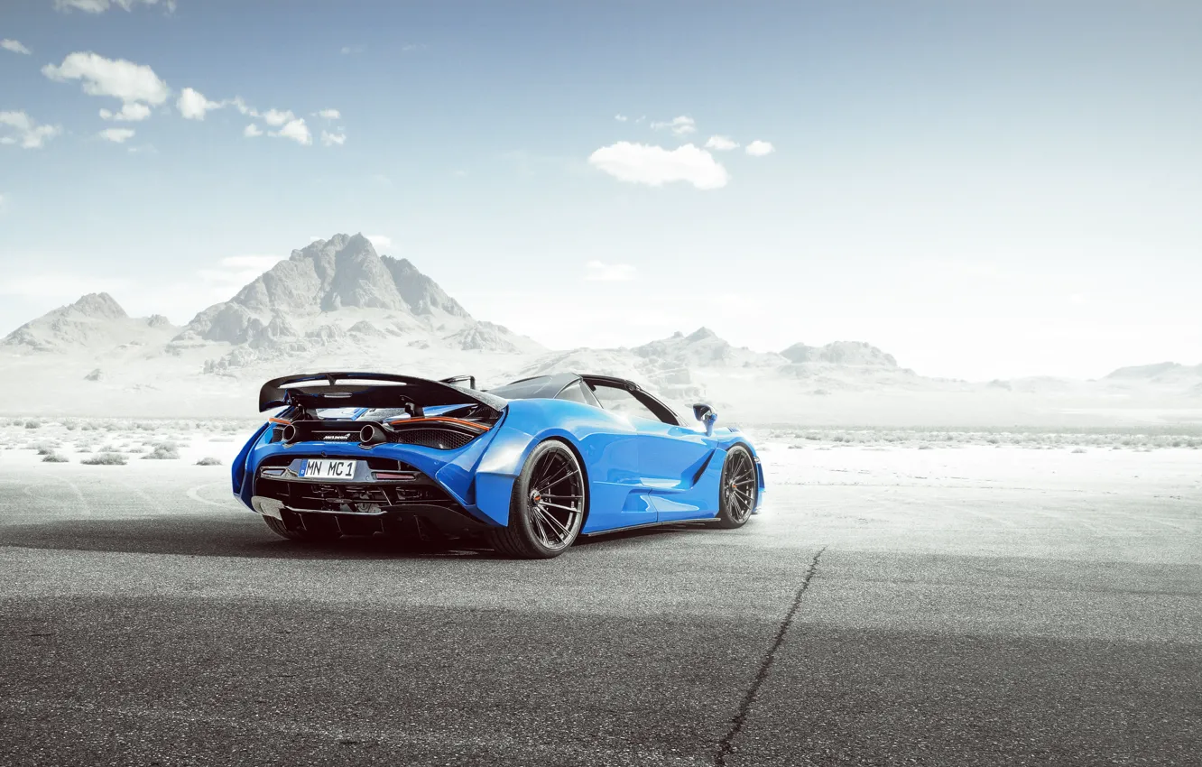 Photo wallpaper McLaren, blue, 720S, Novitec McLaren 720S Spider N-Largo