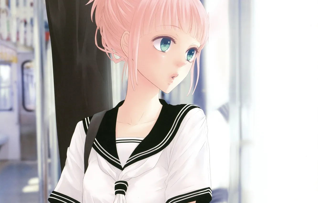 Photo wallpaper girl, megurine, Luke, in school uniform