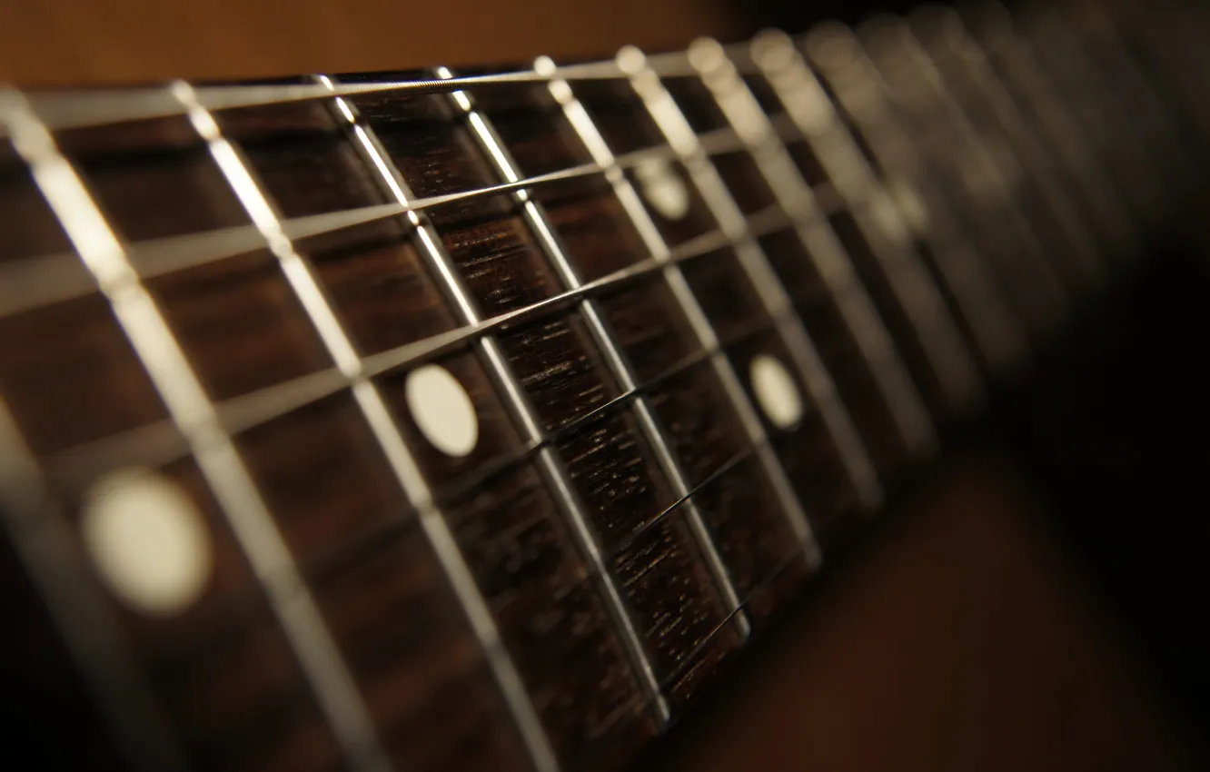 Photo wallpaper macro, guitar, Diagonal sound