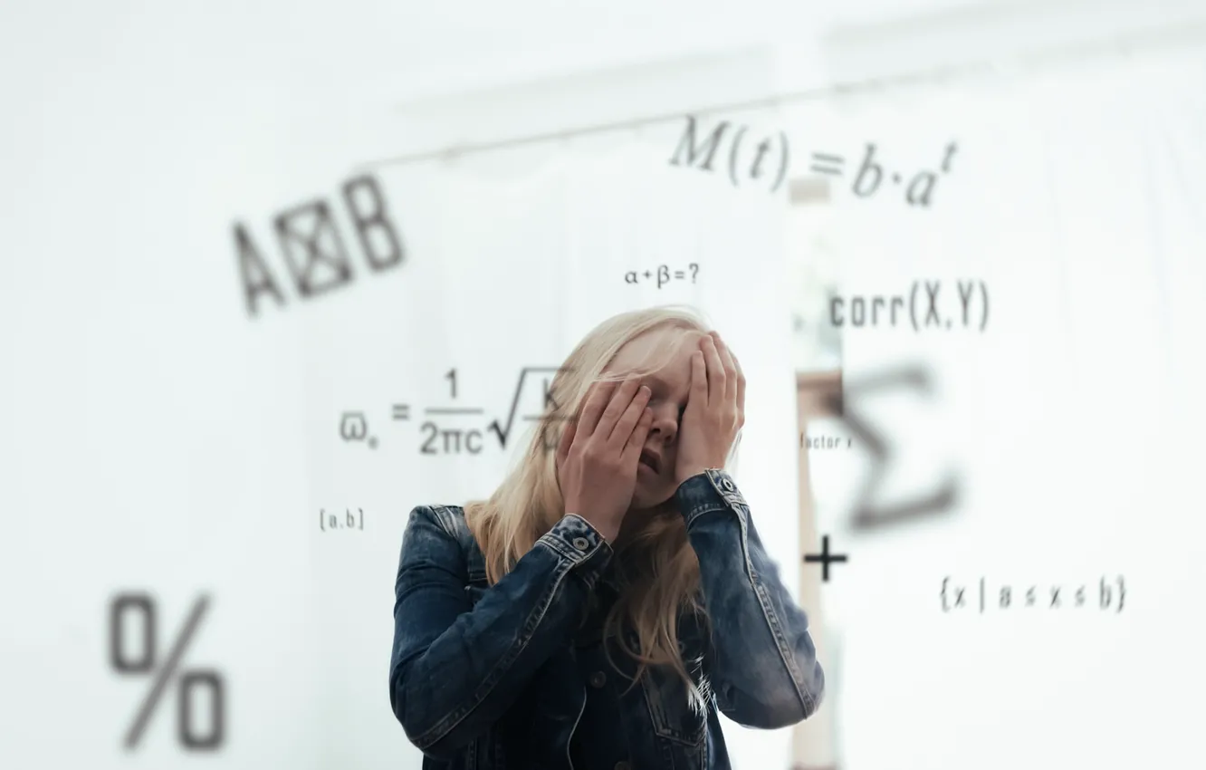 Photo wallpaper girl, exam, formula