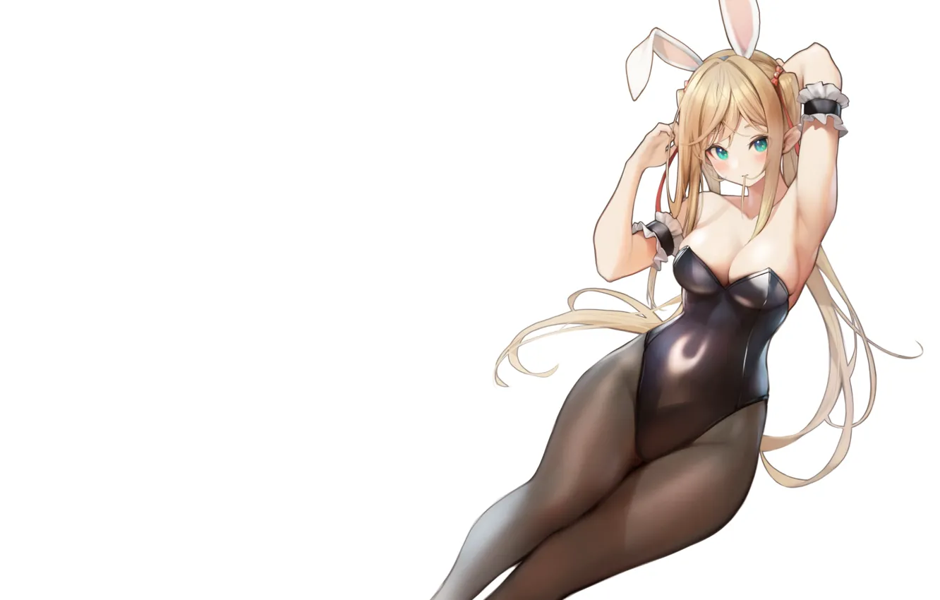 Photo wallpaper girl, hot, sexy, anime, stockings, pretty, blonde, babe