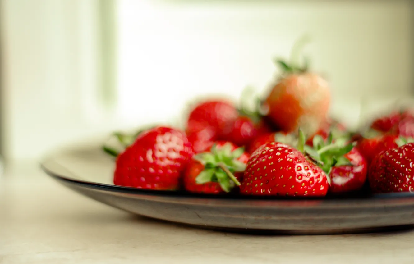 Photo wallpaper strawberry, berry, red