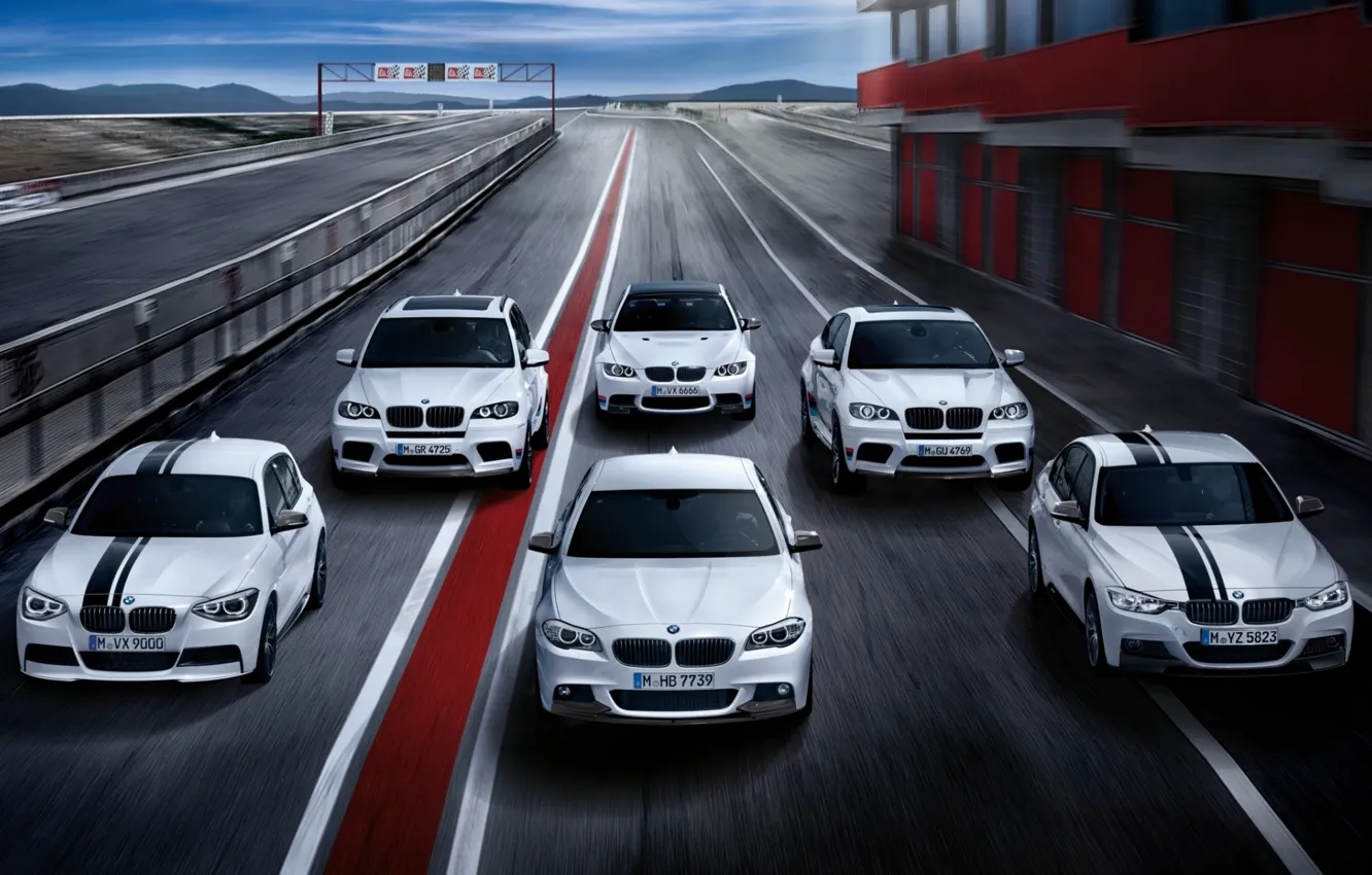 Photo wallpaper BMW, racing track, mixed, 5 Series, 3 Series, 1 Series